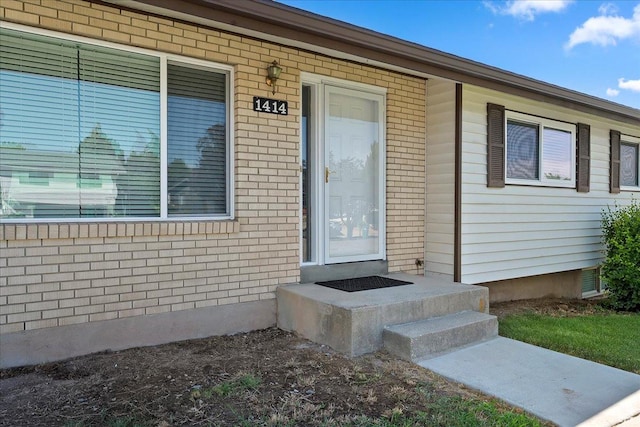 1414 E 275 N, Layton, UT 84040 - doorway to property with brick siding