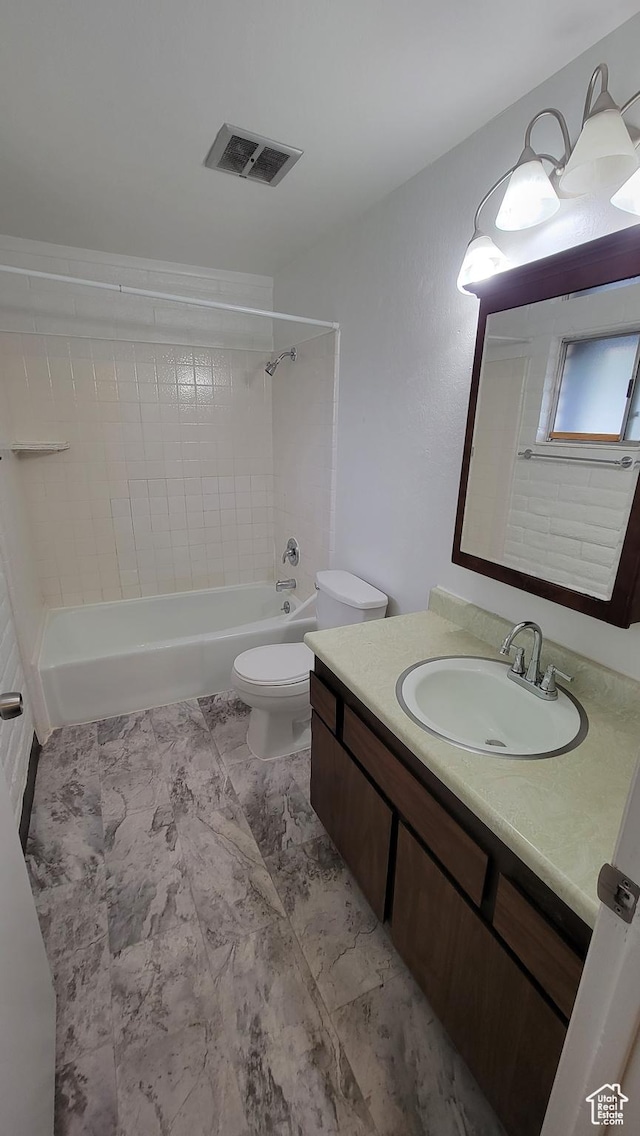 4531 S 700th St E, Murray, UT 84107 - full bath with vanity, bathing tub / shower combination, and marble finish flooring