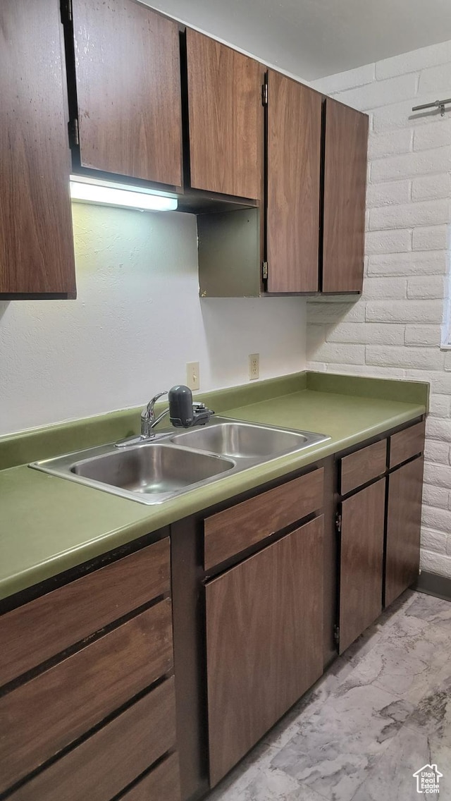 4531 S 700th St E, Murray, UT 84107 - kitchen with a sink and light marble finish flooring