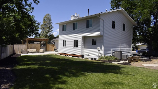 151 W 1485 N, Orem, UT 84057 - back of house featuring a pergola, a chimney, a fenced backyard, and a patio area