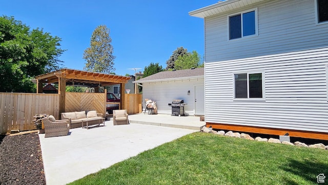151 W 1485 N, Orem, UT 84057 - view of patio featuring a pergola, an outdoor living space, and area for grilling