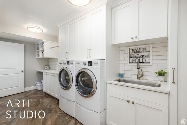 2124 N Heritage Dr, Farr West, UT 84404 - washroom with washer and dryer and cabinet space