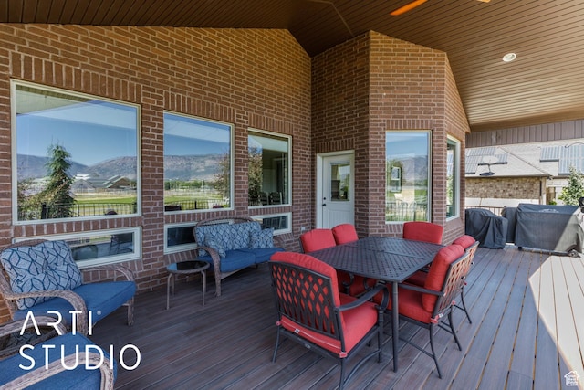 2124 N Heritage Dr, Farr West, UT 84404 - wooden terrace featuring a mountain view