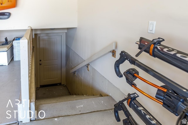 2124 N Heritage Dr, Farr West, UT 84404 - stairway featuring finished concrete floors