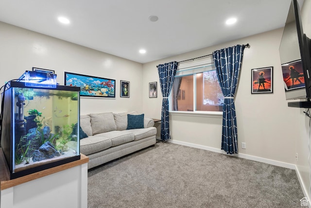 1289 E Ridge Meadow Ln S Unit 8S, Cottonwood Heights, UT 84047 - living area featuring carpet floors and recessed lighting