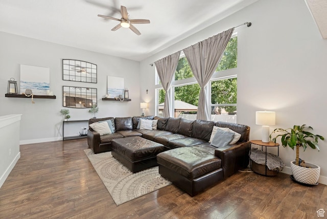 918 E 120 S, Heber City, UT 84032 - living room with a ceiling fan and hardwood / wood-style flooring