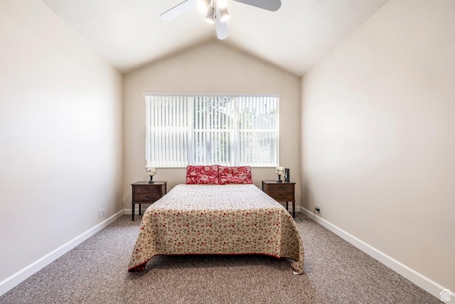 674 E Free Land Ave S, Midvale, UT 84047 - bedroom featuring light carpet, lofted ceiling, and a ceiling fan