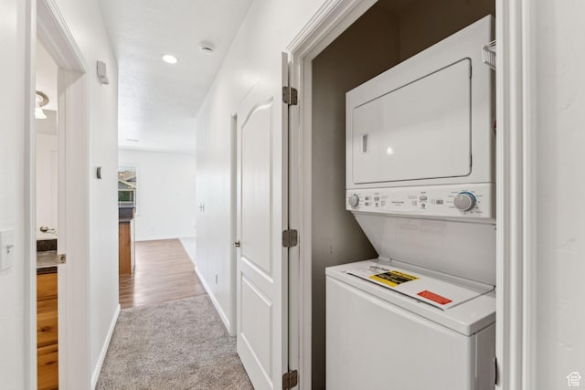 1535 W 80 S, Pleasant Grove, UT 84062 - laundry area with estacked washer and dryer and carpet flooring