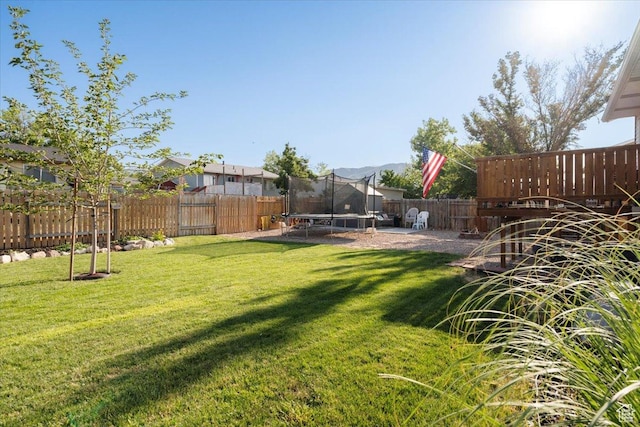 7351 W Zana Ln, Magna, UT 84044 - fenced backyard featuring a trampoline
