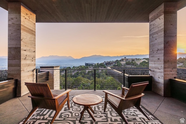 1545 N Red Castle Cir, Heber City, UT 84032 - balcony at dusk with a mountain view