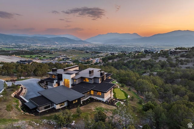 1545 N Red Castle Cir, Heber City, UT 84032 - aerial view at dusk of a mountain view