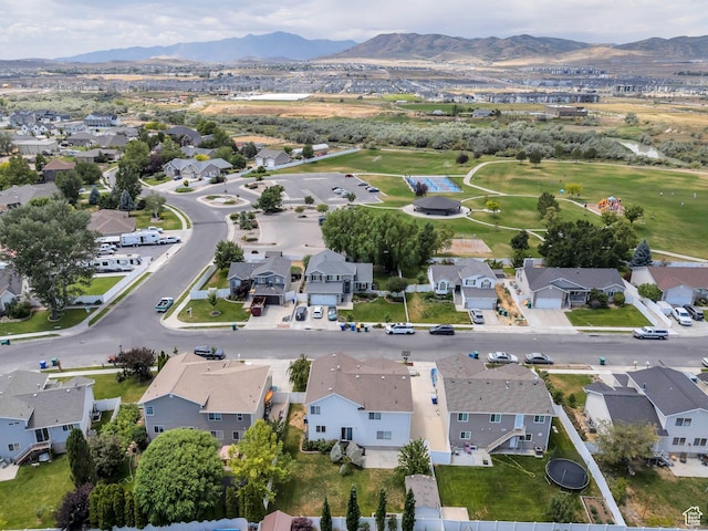 1696 N 2640 W, Lehi, UT 84043 - aerial view of property's location featuring a mountain backdrop and nearby suburban area