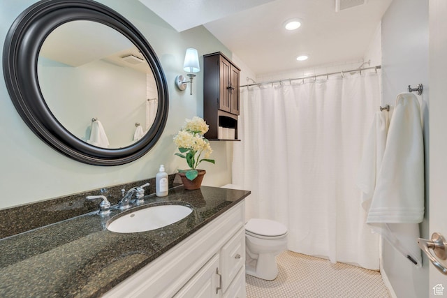 1696 N 2640 W, Lehi, UT 84043 - full bath featuring vanity, tile patterned floors, a shower with curtain, and recessed lighting