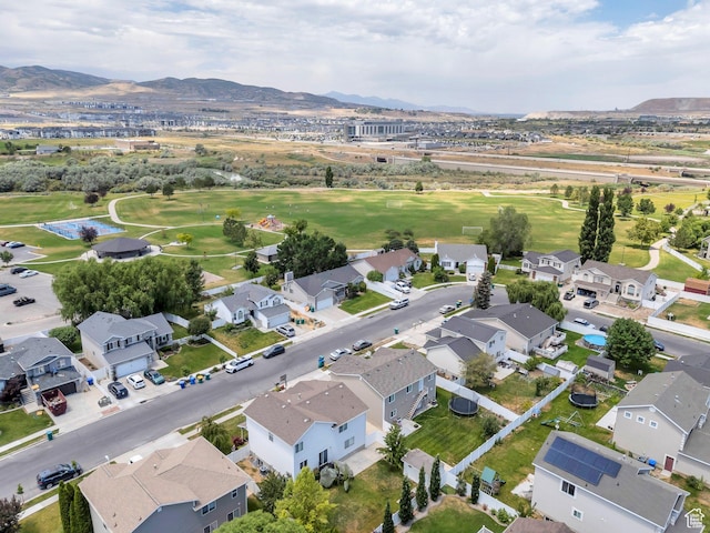 1696 N 2640 W, Lehi, UT 84043 - aerial overview of property's location featuring a mountain backdrop and nearby suburban area