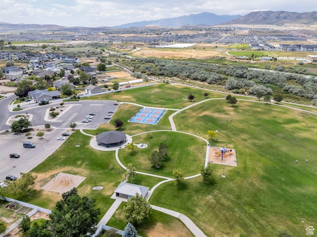 1696 N 2640 W, Lehi, UT 84043 - aerial overview of property's location featuring a mountain backdrop