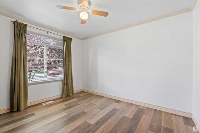 1827 E 1530 S, Spanish Fork, UT 84660 - spare room with ornamental molding, wood finished floors, and ceiling fan