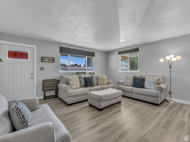 4273 W Annapolis Dr S, West Valley City, UT 84120 - living room featuring a textured ceiling and light wood-style flooring