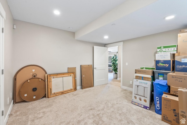 1155 S Eagle Nest Dr, Woodland Hills, UT 84653 - game room featuring carpet and recessed lighting
