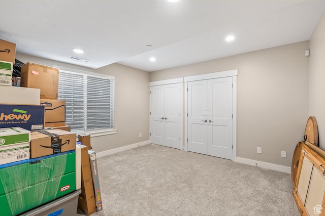 1155 S Eagle Nest Dr, Woodland Hills, UT 84653 - bedroom featuring carpet, multiple closets, and recessed lighting