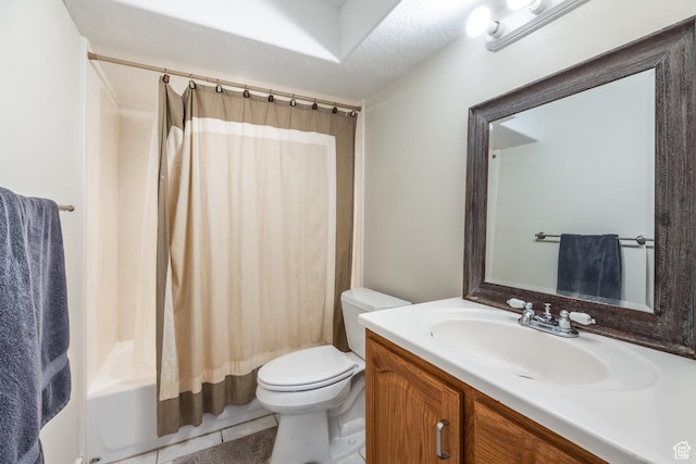 2080 E Fall St, Eagle Mountain, UT 84005 - full bathroom with vanity, shower / bathtub combination with curtain, and tile patterned flooring
