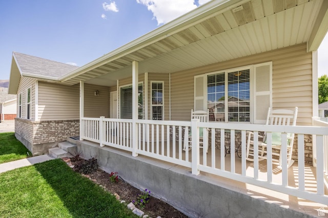 2080 E Fall St, Eagle Mountain, UT 84005 - exterior space with covered porch and roof with shingles
