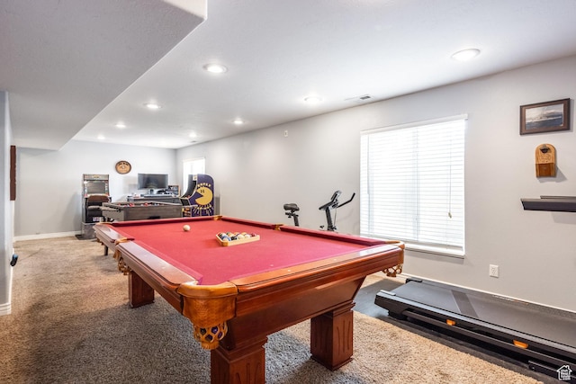 2080 E Fall St, Eagle Mountain, UT 84005 - game room featuring recessed lighting, carpet floors, and billiards table