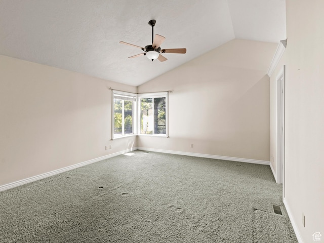643 E 140 N, American Fork, UT 84003 - empty room with ceiling fan, carpet flooring, and lofted ceiling