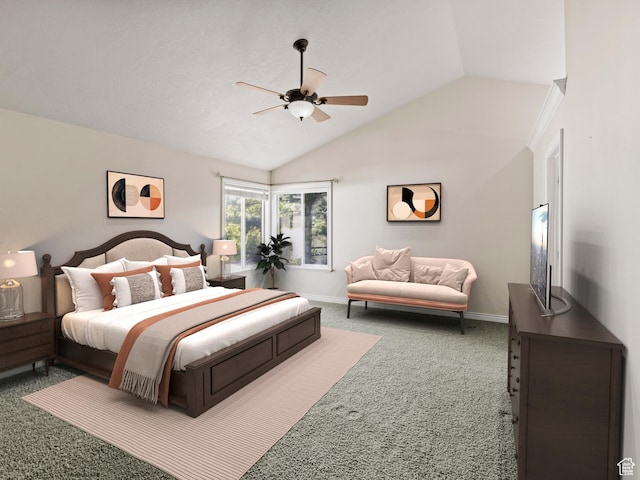 643 E 140 N, American Fork, UT 84003 - carpeted bedroom with lofted ceiling and ceiling fan