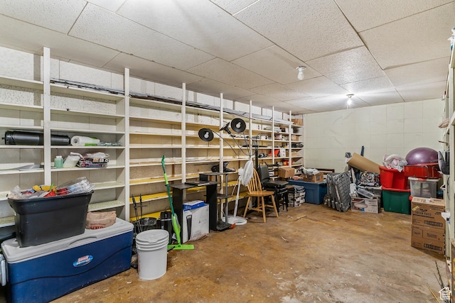 641 S 500 W, Brigham City, UT 84302 - below grade area featuring concrete block wall and a drop ceiling
