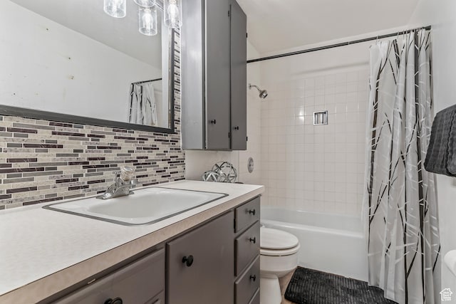 641 S 500 W, Brigham City, UT 84302 - full bathroom with vanity, shower / tub combo with curtain, and backsplash