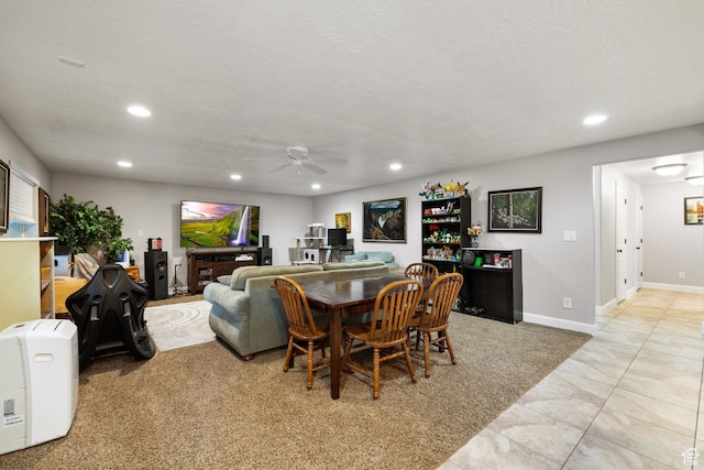 192 E 2200 N, Lehi, UT 84043 - dining area featuring recessed lighting, ceiling fan, and light tile patterned floors