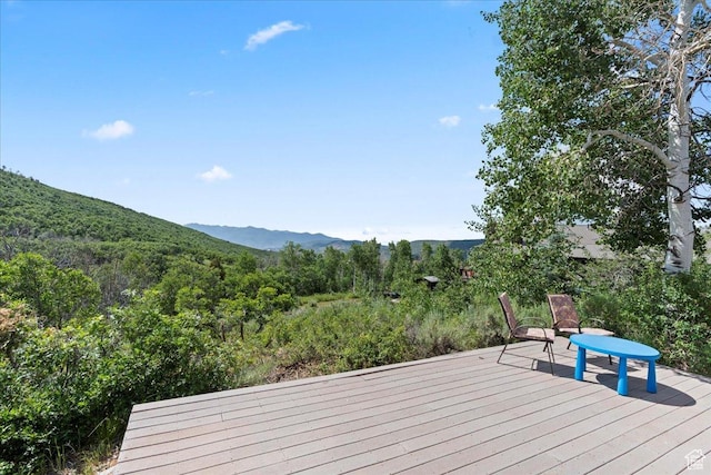 9406 Deer Creek Dr Unit 1074, Heber City, UT 84032 - wooden terrace featuring a mountain view and a forest view