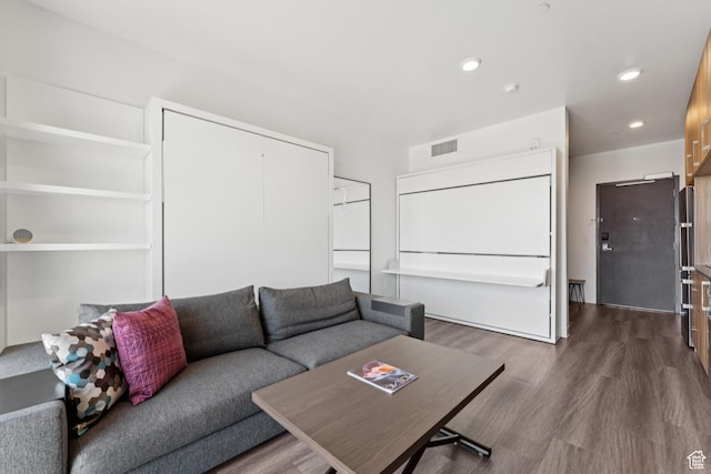 2670 Canyons Resort Dr Unit 417, Park City, UT 84098 - living area with dark wood-style floors and recessed lighting