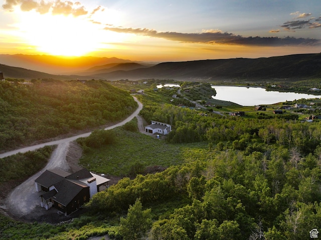 10135 E Clubhouse Rd, Heber City, UT 84032 - aerial view at dusk of a water and mountain view