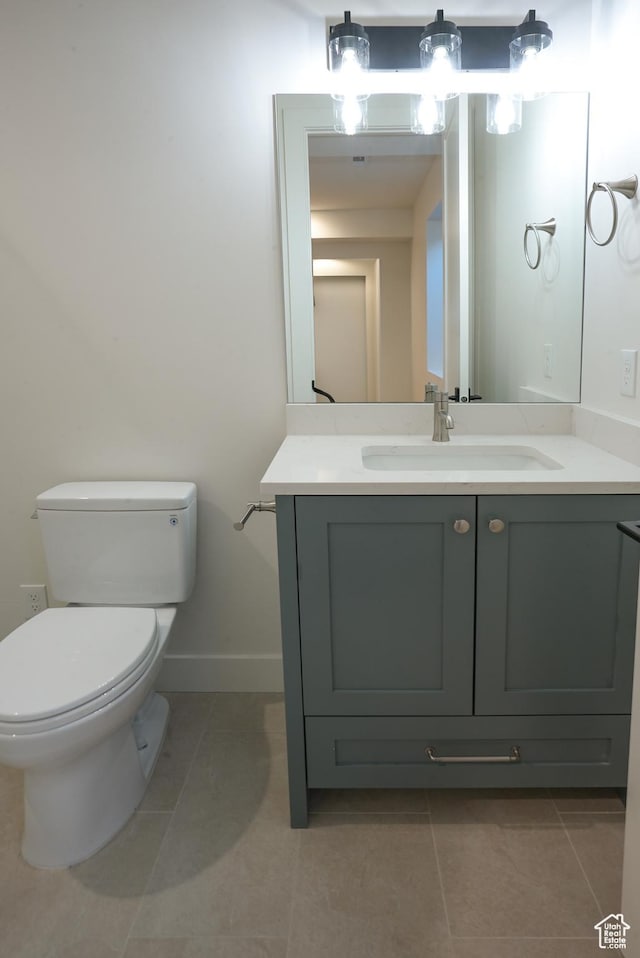 10135 E Clubhouse Rd, Heber City, UT 84032 - half bathroom with tile patterned flooring and vanity