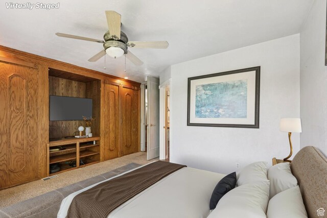 5249 S Gravenstein Park, Murray, UT 84123 - carpeted bedroom with a ceiling fan