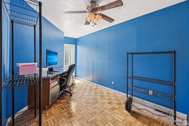 5249 S Gravenstein Park, Murray, UT 84123 - office area featuring a ceiling fan and baseboards