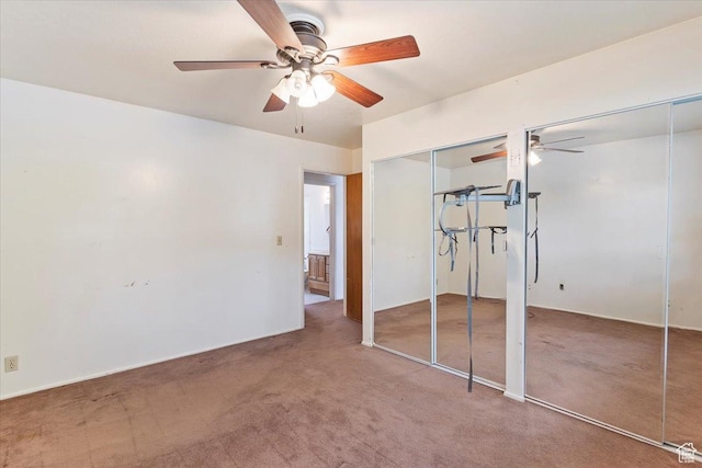 457 E 1750 N, North Ogden, UT 84414 - unfurnished bedroom with carpet floors, two closets, and a ceiling fan
