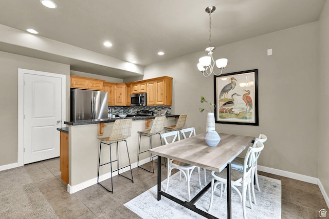 1028 W 950 N, Layton, UT 84041 - dining room featuring a chandelier and recessed lighting