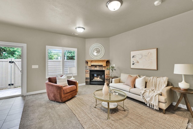 1028 W 950 N, Layton, UT 84041 - living area with a fireplace and carpet flooring
