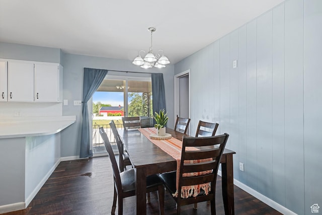1851 N Main St, Centerville, UT 84014 - dining space with dark wood-style flooring and a chandelier