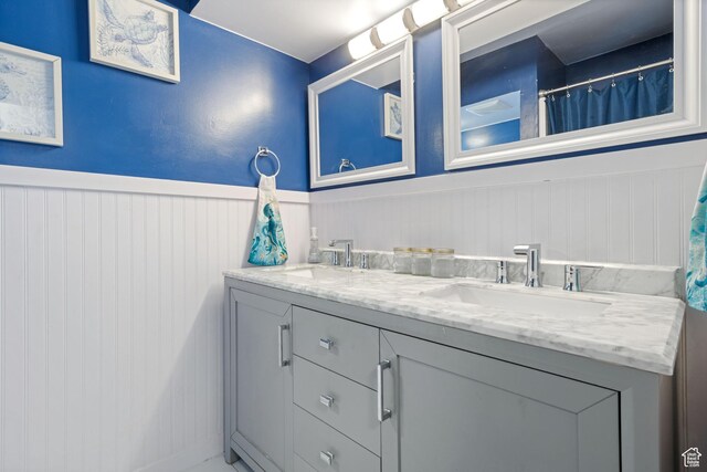 1851 N Main St, Centerville, UT 84014 - full bath with double vanity and wainscoting