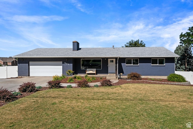 1851 N Main St, Centerville, UT 84014 - single story home featuring brick siding, an attached garage, a chimney, and driveway