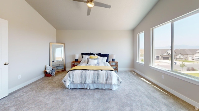 7497 W Sage Slope Way, Herriman, UT 84096 - carpeted bedroom with lofted ceiling and ceiling fan