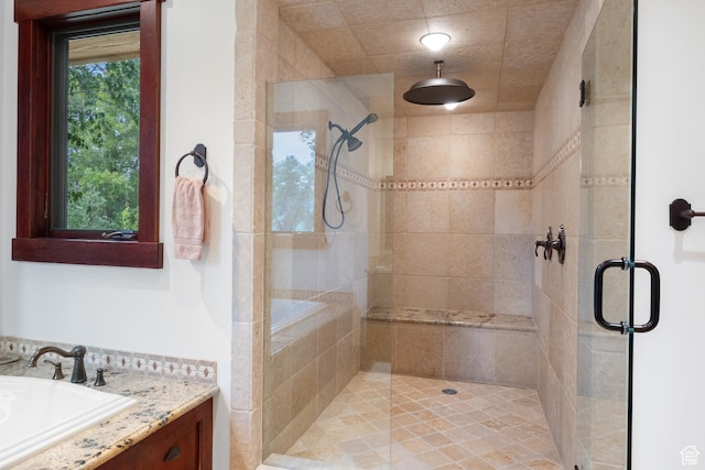 4445 N Millrace Rd, Oakley, UT 84055 - bathroom with a shower stall and vanity