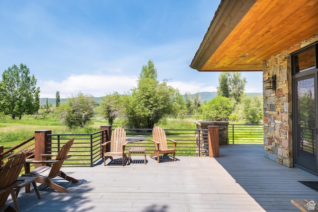 4445 N Millrace Rd, Oakley, UT 84055 - wooden terrace featuring a mountain view