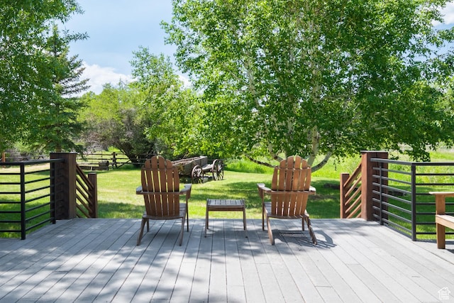 4445 N Millrace Rd, Oakley, UT 84055 - wooden terrace with a lawn