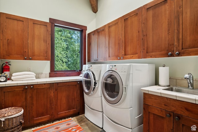4445 N Millrace Rd, Oakley, UT 84055 - laundry room with cabinet space and washing machine and dryer