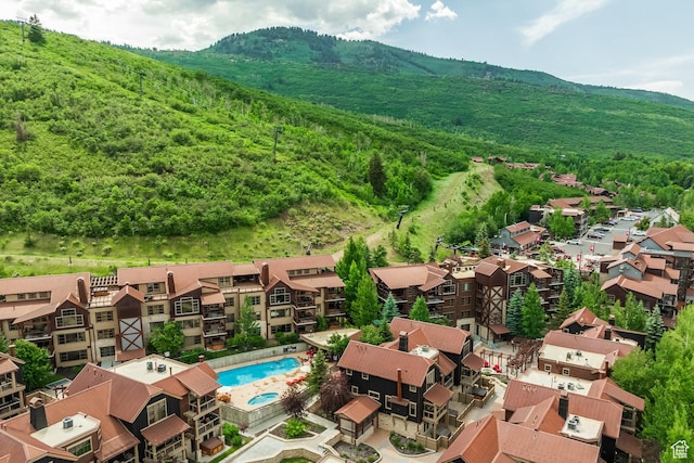 1825 Three Kings Dr Unit 703, Park City, UT 84060 - drone / aerial view of mountains and a pool