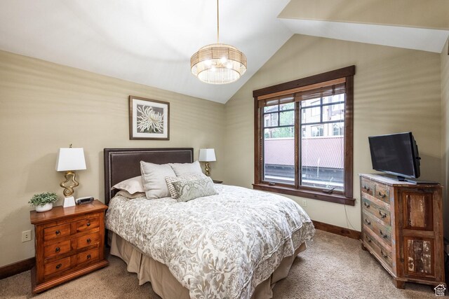 1825 Three Kings Dr Unit 703, Park City, UT 84060 - carpeted bedroom with vaulted ceiling and baseboards